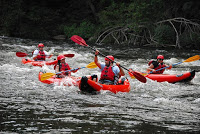 Kayak outdoor attraction on a mountain stream in Tennessee