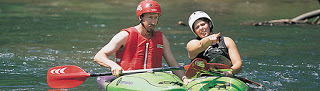 Kayak and Canoe fun on mountain stream