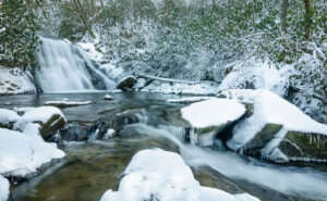 Tom Branch Falls - Smoky Mountain Snow Day