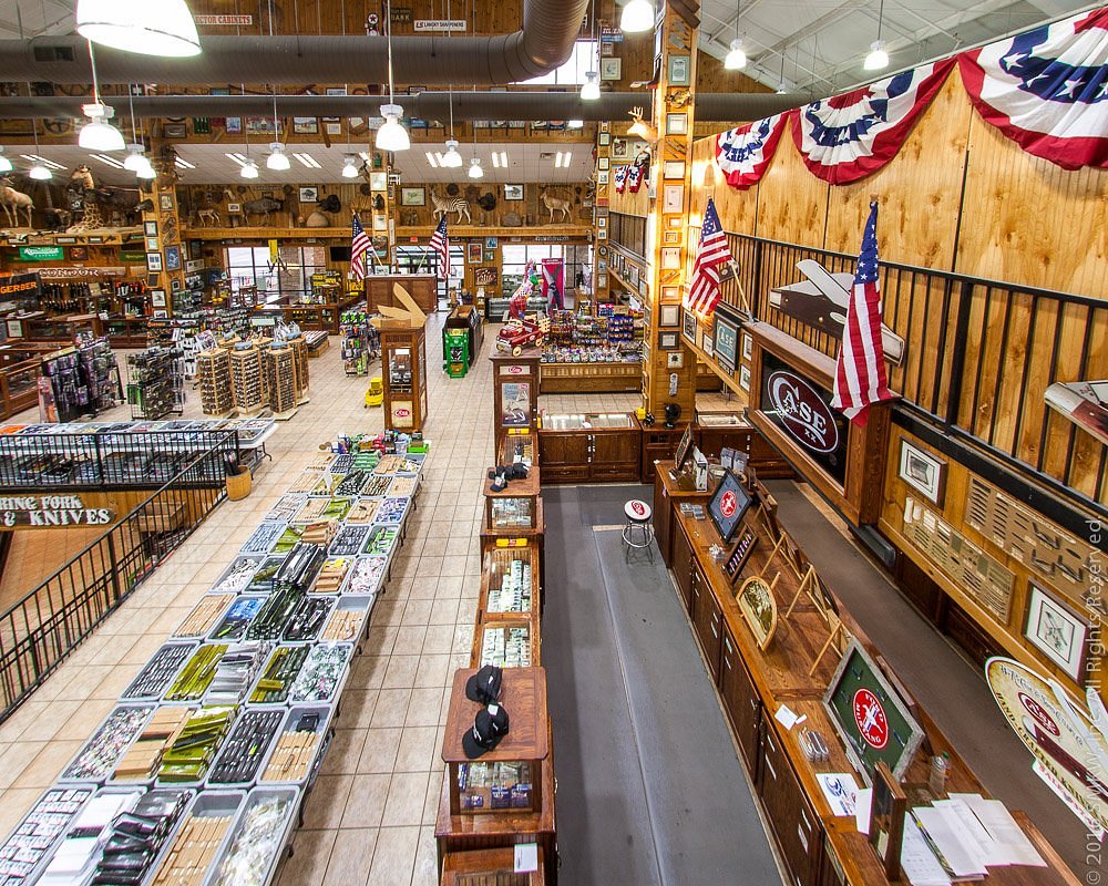 Inside Smoky Mountain Knife Works showroom in Sevierville Tennessee