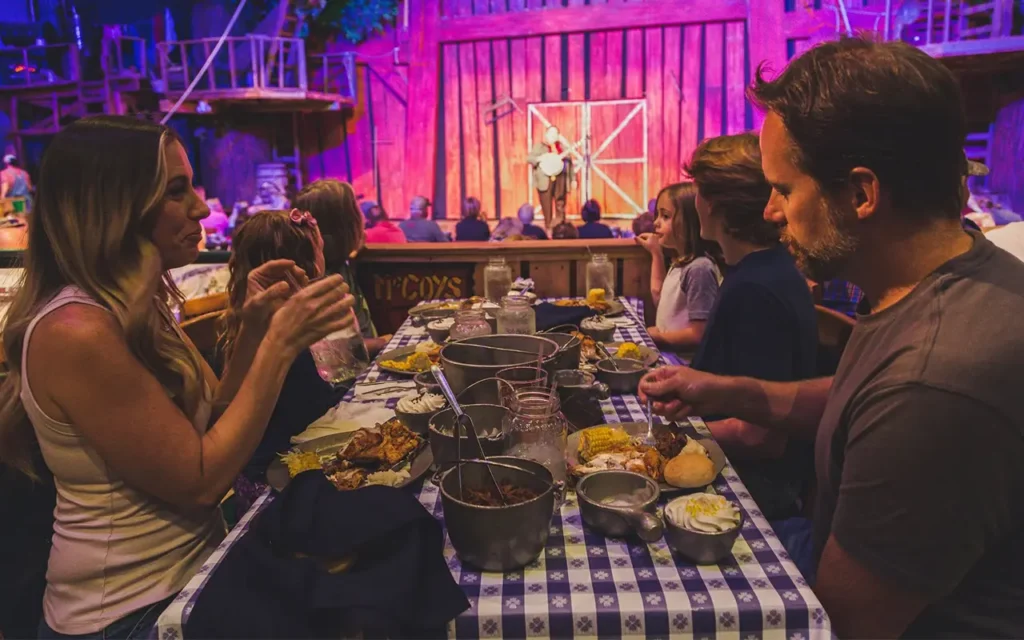 Family Eating Dinner at Hatfield and McCoy