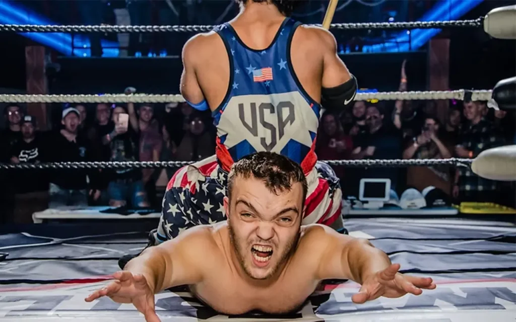 Wrestlers Fighting at Micro Wrestling Federation