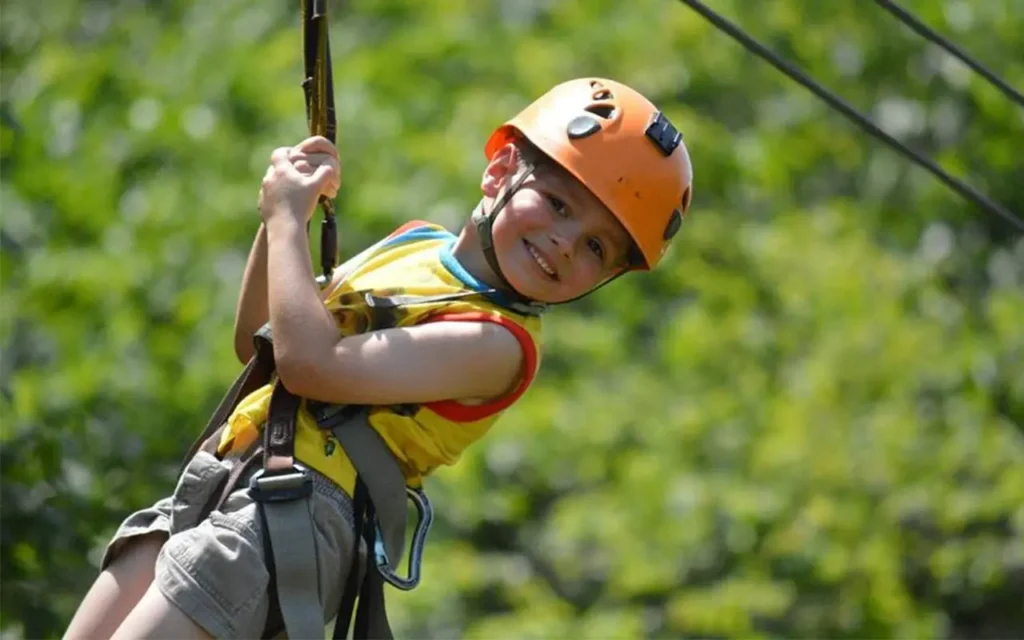 Adventure Park Zipline Boy On Zipline