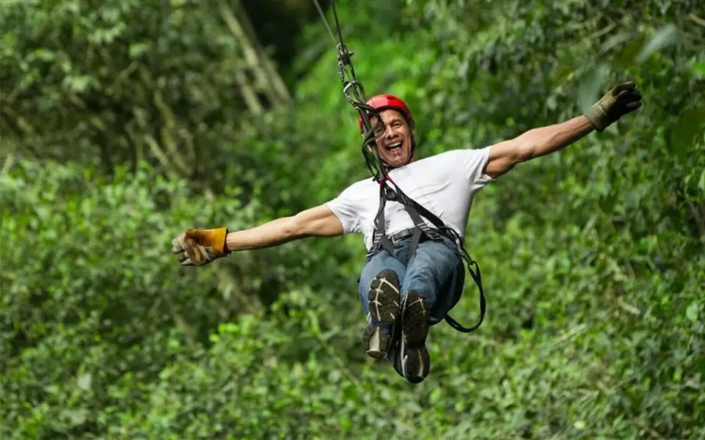 Adventure Park Zipline Man On Zipline