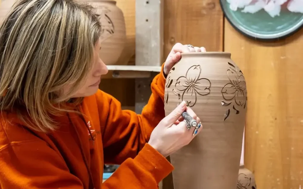 Alewine Pottery Making a Vase