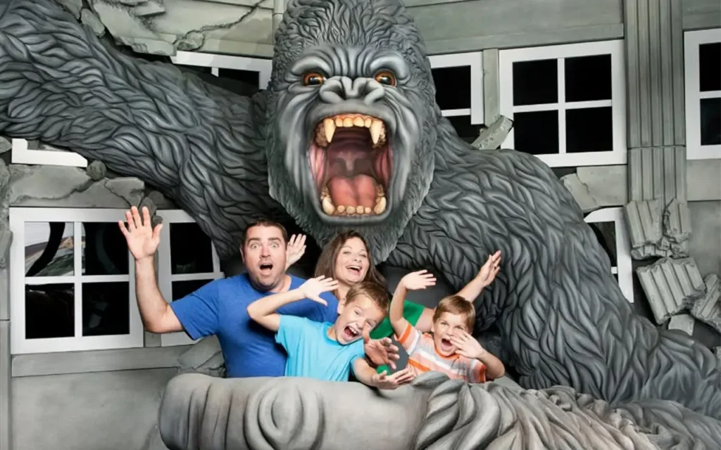 Family In Hand of Gorilla at Hollywood Wax Museum