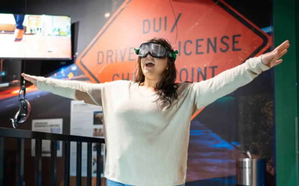 Girl Attempting DUI Checkpoint at Alcatraz East Crime Museum