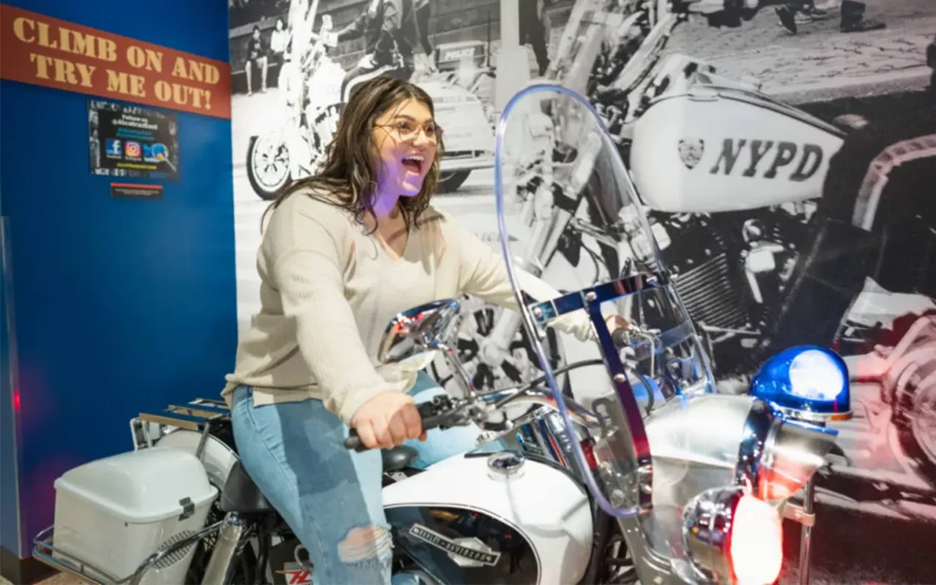 Girl on Motorcycle at Alcatraz East Crime Museum