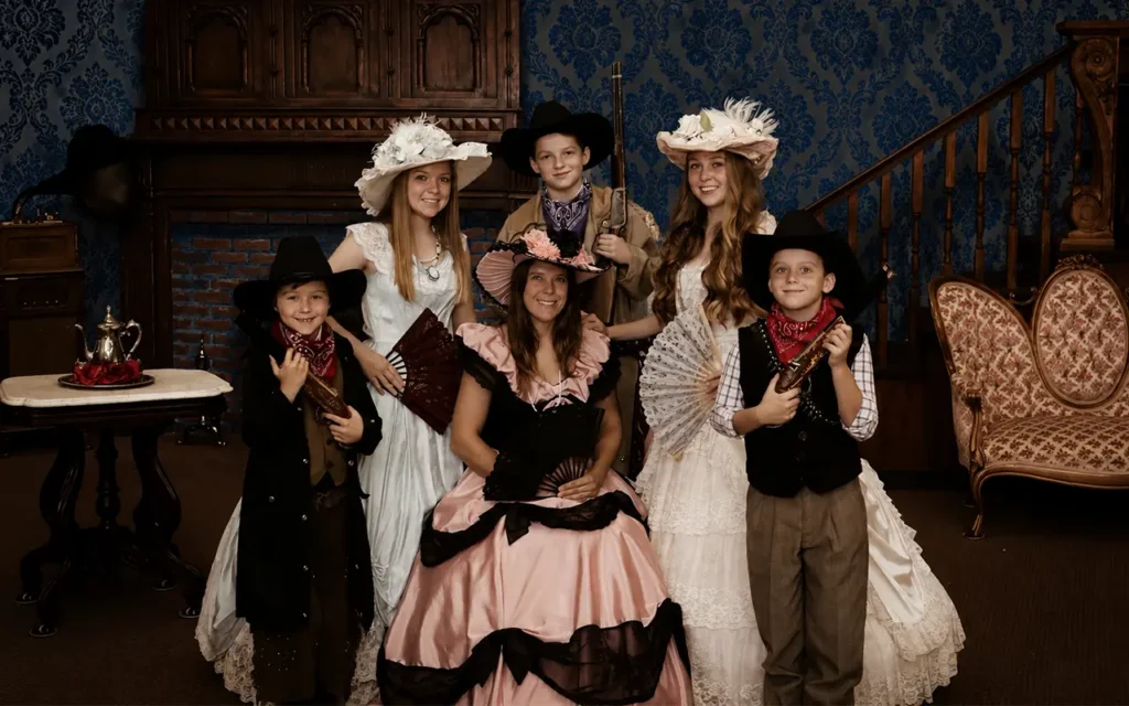 Group of People Taking Photo at Four Sisters Old Time Photo