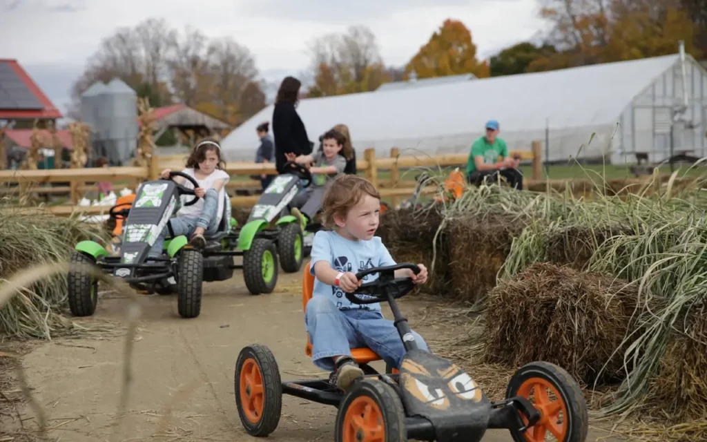 Kids Racing Pedal Karts at Springtime Farms