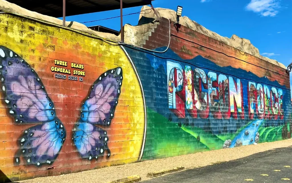 Painted Wall Mural on the back of Three Bears General Store