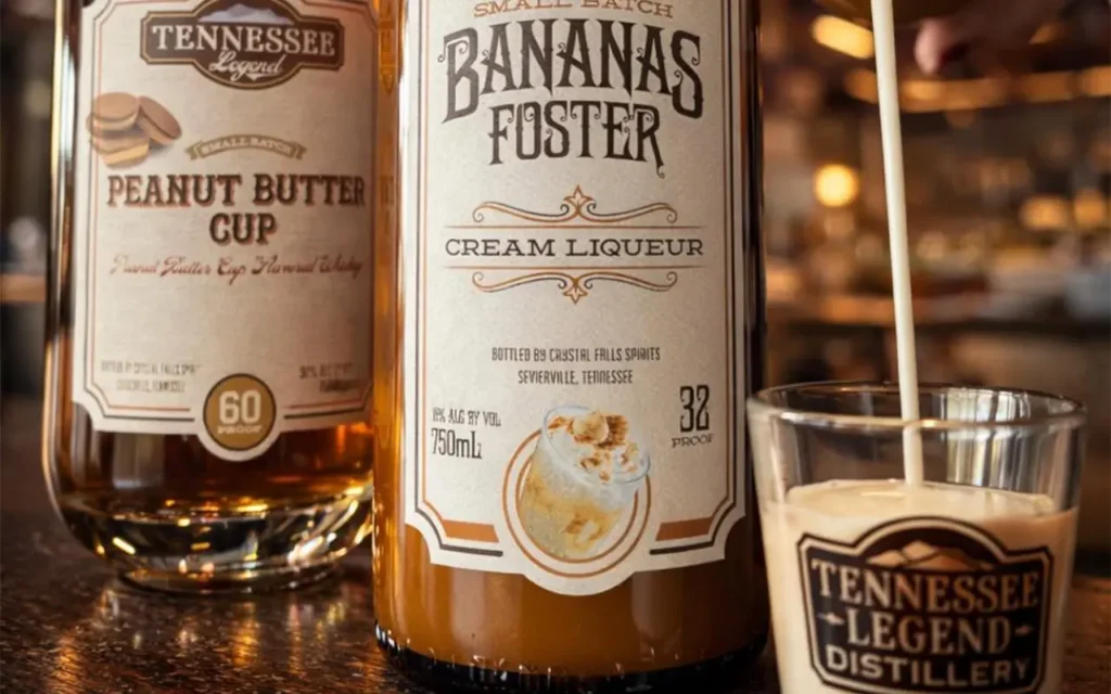 Peanut Whiskey and Bananas Foster Cream Liqueur at Tennessee Legend Distillery