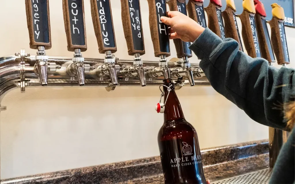 Pouring Hard Cider at Apple Barn Hard Cider Company