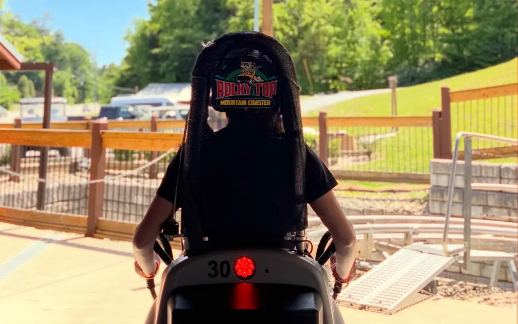 Rider Loading up Car at Rocky Top Mountain Coaster