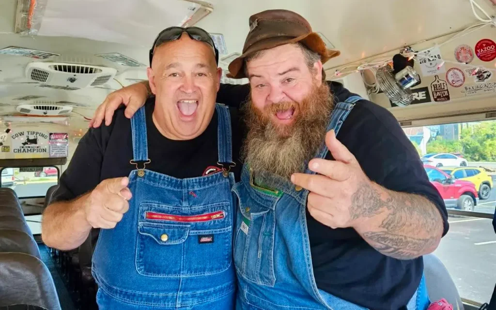 Two Tour Guides on Bus at Redneck Comedy Bus Tour