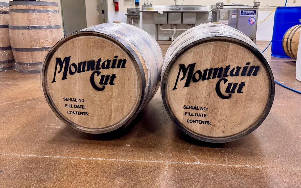 Whiskey Barrels at Mountain Cut Distillery